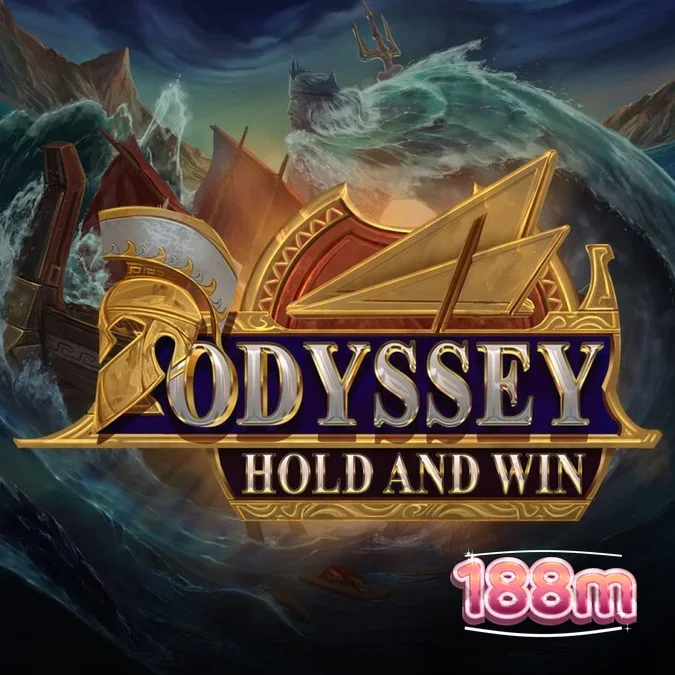 Giao diện lưới 4x4 của trò chơi Odyssey Hold and Win với chủ đề thần thoại Hy Lạp